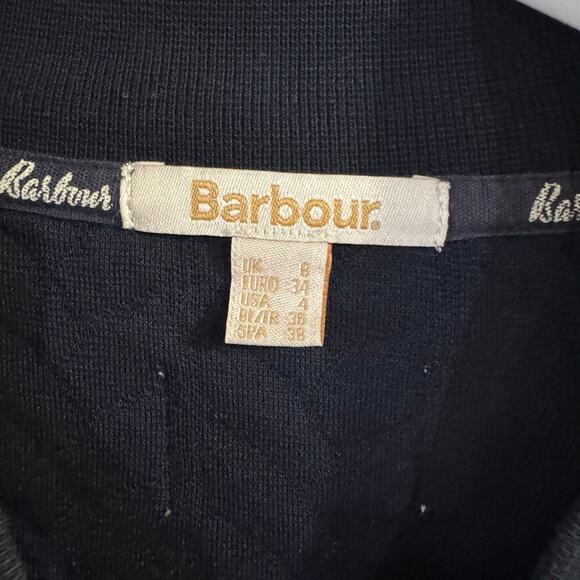 BARBOUR Oversized Chesil Overlay Quilted Jacket Snap Button Navy Blue Size 4 - Picture 11 of 12